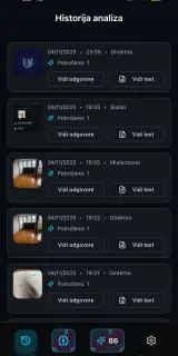 Ulet.io History Screen
